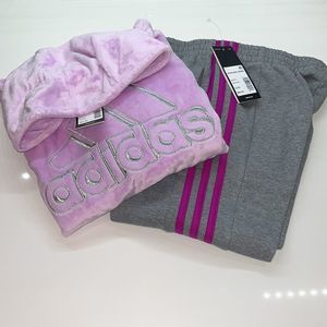 Adidas Girl's Cozy Fleece Hooded Pullover & pants